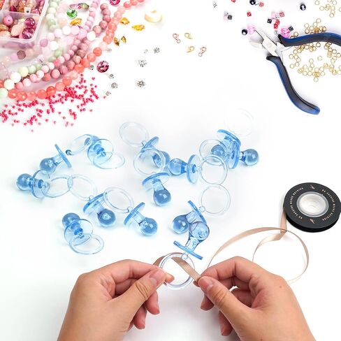 100 Pieces 2.75 Inch Baby Pacifier Baby Shower Plastic Pacifier for Baby Shower Pacifier, Gender Show Party Decoration DIY Baby Shower Birthday Party Gift (Clear) in Kuwait