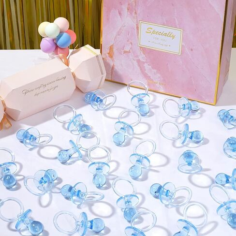 100 Pieces 2.75 Inch Baby Pacifier Baby Shower Plastic Pacifier for Baby Shower Pacifier, Gender Show Party Decoration DIY Baby Shower Birthday Party Gift (Clear) in Kuwait