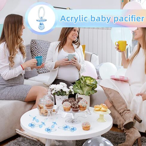 100 Pieces 2.75 Inch Baby Pacifier Baby Shower Plastic Pacifier for Baby Shower Pacifier, Gender Show Party Decoration DIY Baby Shower Birthday Party Gift (Clear) in Kuwait