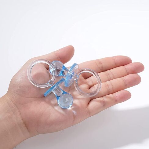 100 Pieces 2.75 Inch Baby Pacifier Baby Shower Plastic Pacifier for Baby Shower Pacifier, Gender Show Party Decoration DIY Baby Shower Birthday Party Gift (Clear) in Kuwait