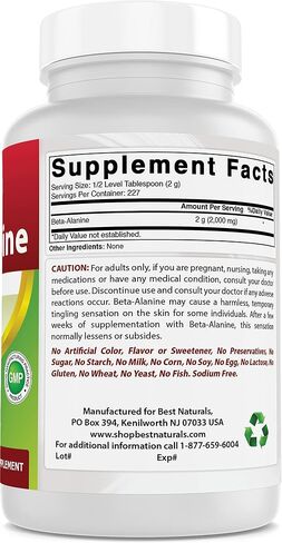 Best Naturals Beta Alanine Pure Powder 1 Pound (1 LB (Pack of 1)) in Saudi Arabia