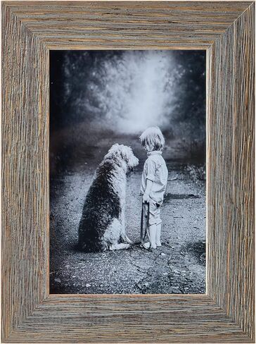 مجموعة إطار صور خشبي ريفي Yaetm مقاس 4 × 6 مكونة من قطعتين، إطار خشبي صلب لبيت المزرعة مع زجاج حقيقي عالي الوضوح، إطارات صور رمادية متعثرة لسطح الطاولة وعرض التثبيت على الحائط in Kuwait