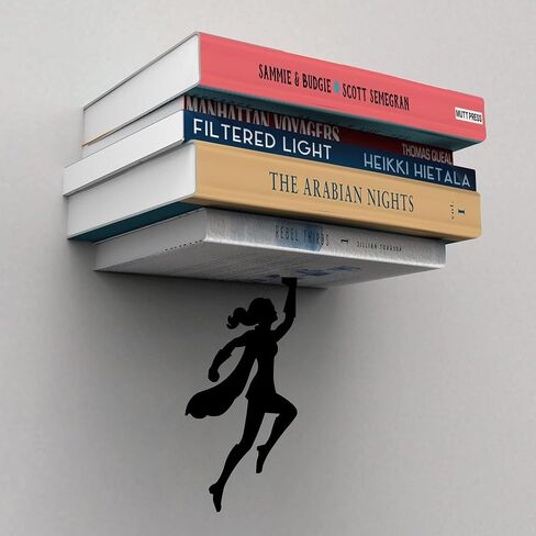 Artori Design Floating Bookshelf for Kids, Invisible Metal Book Shelf, Wall Decore Bookshelf for Book Lovers (Superhero) in Saudi Arabia