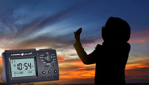 Hitopin Muslim Azan Table Clock Azan Athan Prayer Clock Black Color Complete Azan for All Prayers Qibla Direction HP-3006 in Kuwait
