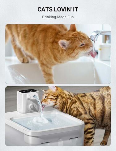 DownyPaws Wireless Cat Water Fountain, Battery Operated Automatic Pet Water Fountain with Motion Sensor, 84oz/2.5L Ultra Quiet Dog Water Dispenser Inside in Kuwait
