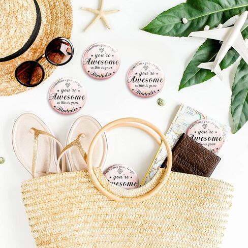 Gulfmew 2.76 Inch 36 Pcs Inspirational Compact Mirror Bulk Employee Gifts Round Makeup Glass Mirror Personal Purse Pocket Mini Mirror for Women Girls Coworker Nurse Friends(You're Awesome) in Saudi Arabia