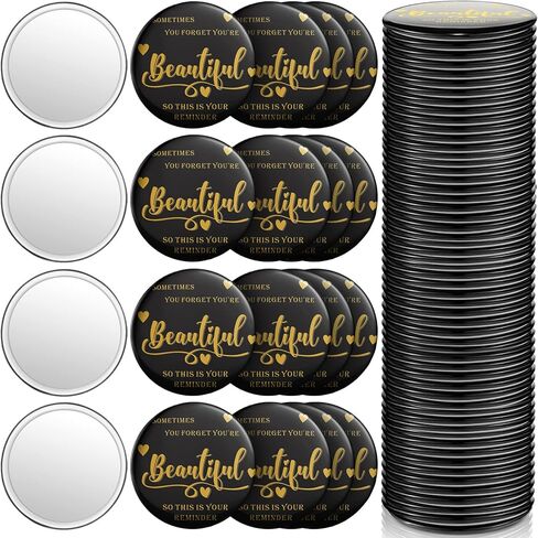 Gulfmew 2.76 Inch 36 Pcs Inspirational Compact Mirror Bulk Employee Gifts Round Makeup Glass Mirror Personal Purse Pocket Mini Mirror for Women Girls Coworker Nurse Friends(You're Awesome) in Saudi Arabia