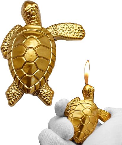 Creative Desktop Golden Turtle Butane Lighter - Cool Portable Gas Lighter With Adjustable Soft Flame, Refillable for Outdoor Indoor Use - Men's Boyfriend Gift in Saudi Arabia