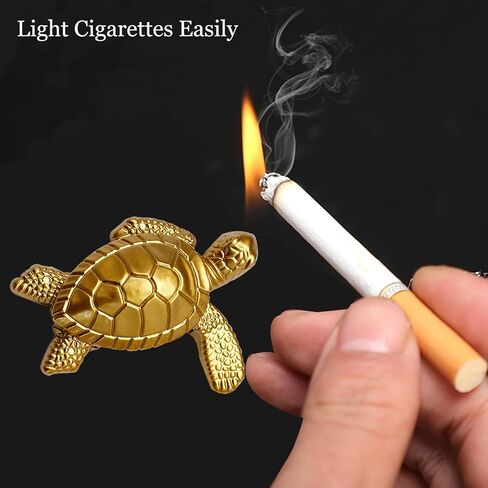 Creative Desktop Golden Turtle Butane Lighter - Cool Portable Gas Lighter With Adjustable Soft Flame, Refillable for Outdoor Indoor Use - Men's Boyfriend Gift in Saudi Arabia