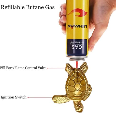 Creative Desktop Golden Turtle Butane Lighter - Cool Portable Gas Lighter With Adjustable Soft Flame, Refillable for Outdoor Indoor Use - Men's Boyfriend Gift in Saudi Arabia
