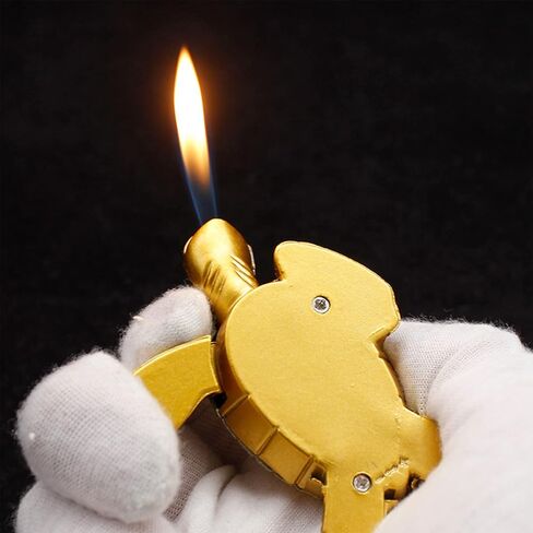 Creative Desktop Golden Turtle Butane Lighter - Cool Portable Gas Lighter With Adjustable Soft Flame, Refillable for Outdoor Indoor Use - Men's Boyfriend Gift in Saudi Arabia