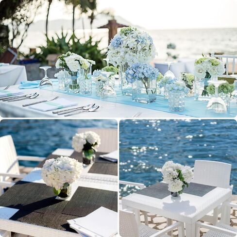 Musunny Hydrangea Artificial Flowers Real Touch 21 Inches Large Faux Hydrangeas 3pcs Silk Flowers with Stems for Home Wedding Decor (White) in Kuwait