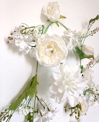 OrgMemory Peony Flower Garland, Rose Flower Swag, 6' Wedding Arch Flowers for Wedding Decor Home Table Runner Mantle Party Decor (Champagne Peony Garland) in Saudi Arabia
