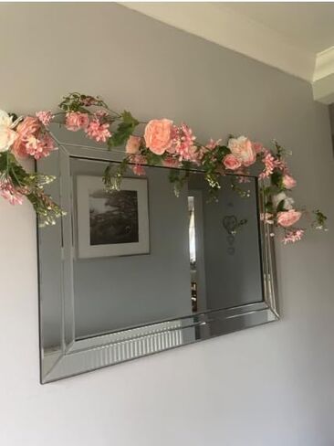 OrgMemory Peony Flower Garland, Rose Flower Swag, 6' Wedding Arch Flowers for Wedding Decor Home Table Runner Mantle Party Decor (Champagne Peony Garland) in Saudi Arabia
