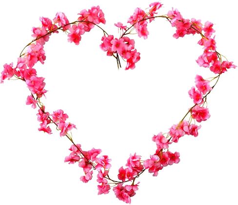 حرير صناعي زهر الكرز الكرمة 2 حزمة روز الوردي فو الكرز الزهور الروطان شنقا اكاليل للحفلة الزفاف عطلة الديكور المنزل فندق حديقة ممر الشرفة جدار ديكور in Kuwait