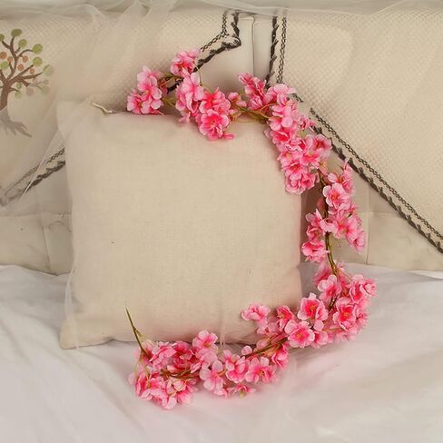 حرير صناعي زهر الكرز الكرمة 2 حزمة روز الوردي فو الكرز الزهور الروطان شنقا اكاليل للحفلة الزفاف عطلة الديكور المنزل فندق حديقة ممر الشرفة جدار ديكور in Kuwait