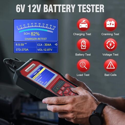 ماسح ضوئي KONNWEI KW870 Obd2 مع جهاز اختبار بطارية 6 فولت 12 فولت، ماسح ضوئي تشخيصي للسيارة 2 في 1، جهاز فحص حمل مولد بطارية السيارة، أداة فحص قارئ رمز المحرك in Kuwait