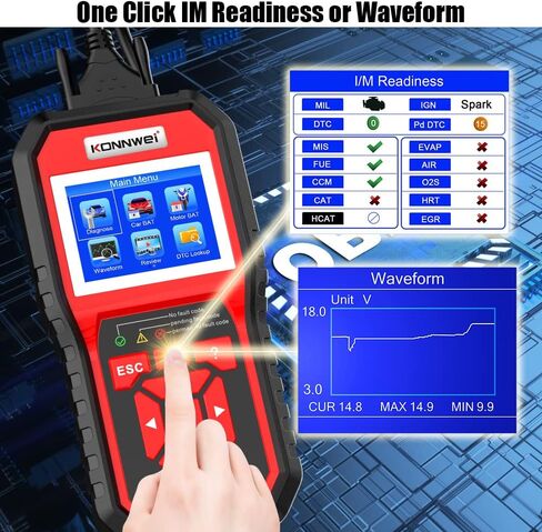 ماسح ضوئي KONNWEI KW870 Obd2 مع جهاز اختبار بطارية 6 فولت 12 فولت، ماسح ضوئي تشخيصي للسيارة 2 في 1، جهاز فحص حمل مولد بطارية السيارة، أداة فحص قارئ رمز المحرك in Kuwait