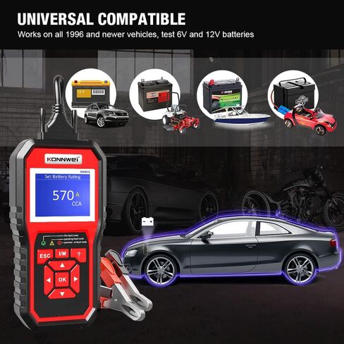 ماسح ضوئي KONNWEI KW870 Obd2 مع جهاز اختبار بطارية 6 فولت 12 فولت، ماسح ضوئي تشخيصي للسيارة 2 في 1، جهاز فحص حمل مولد بطارية السيارة، أداة فحص قارئ رمز المحرك in Kuwait