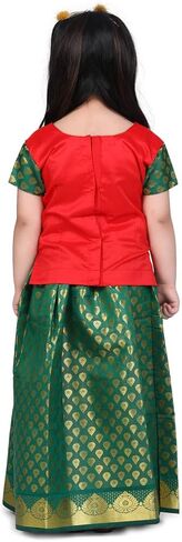 BownBee Traditional Silk lehanga Choli South Indian Pavadai - Half Sleeves - Pavda Pattu Choli for Baby Girls & Kids in Saudi Arabia