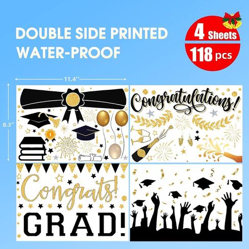 Horaldaily Graduation Window Cling Sticker, for Home Party Supplies Shop Window Glass Display Decoration in Saudi Arabia