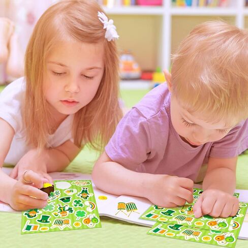 168 Pieces St. Patrick's Day Stickers Irish Shamrock Decal Stickers Shamrock Hat Beer Stickers Green PVC Self Adhesive Clover Label for Home Party Favors Decorations in Saudi Arabia