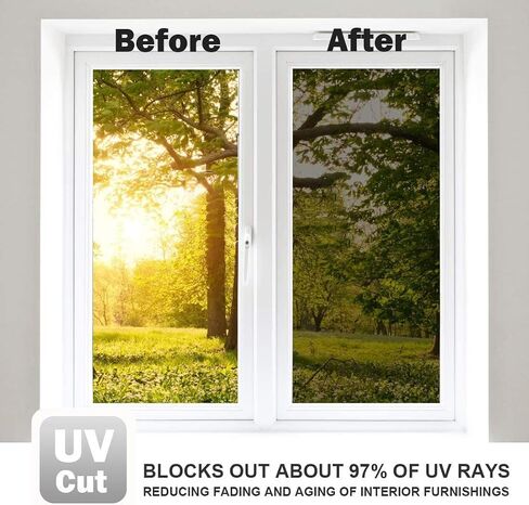 Window Privacy Film One Way Mirror Film Reflective Window Tint Anti UV Heat Control Window Film Blocking Privacy Protection Window Tint for Home Office, 17.7Inch x 8.2Feet(Customized Size) in Kuwait