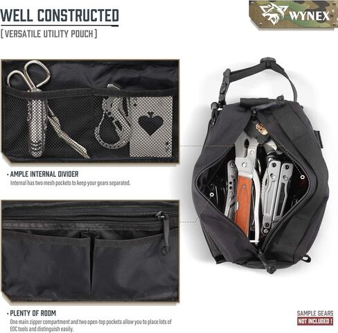 حقيبة WYNEX التكتيكية متعددة الأغراض، حقيبة إدارة MOLLE EDC، حقائب أفقية، حقائب أدوات عسكرية معيارية، حقائب أمامية للمقود، حقيبة يد، حقيبة أدوات الزينة مع رقعة العلم in Kuwait