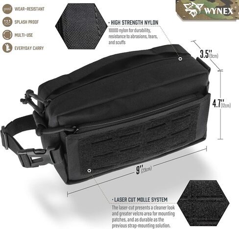 حقيبة WYNEX التكتيكية متعددة الأغراض، حقيبة إدارة MOLLE EDC، حقائب أفقية، حقائب أدوات عسكرية معيارية، حقائب أمامية للمقود، حقيبة يد، حقيبة أدوات الزينة مع رقعة العلم in Kuwait