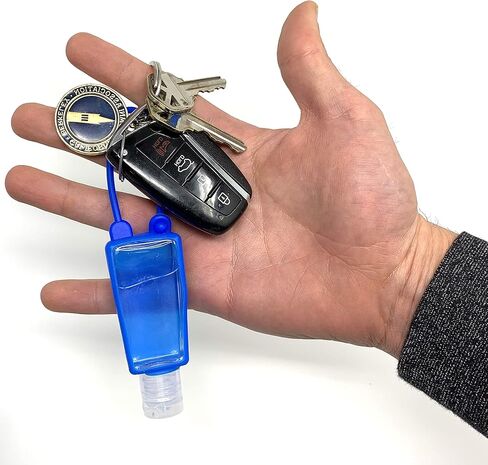 زجاجات حامل المطهر اليدوي بالحجم المناسب للسفر وسلسلة المفاتيح (سيليكون) أساسيات بحرية [30 مل] حاويات توزيع زجاجات فارغة قابلة لإعادة التعبئة in Kuwait