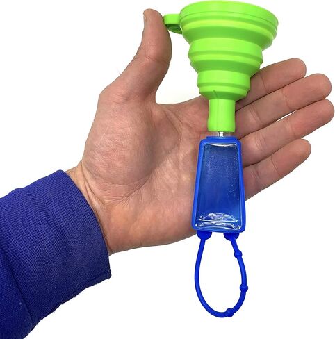 زجاجات حامل المطهر اليدوي بالحجم المناسب للسفر وسلسلة المفاتيح (سيليكون) أساسيات بحرية [30 مل] حاويات توزيع زجاجات فارغة قابلة لإعادة التعبئة in Kuwait