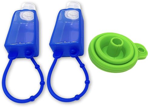 زجاجات حامل المطهر اليدوي بالحجم المناسب للسفر وسلسلة المفاتيح (سيليكون) أساسيات بحرية [30 مل] حاويات توزيع زجاجات فارغة قابلة لإعادة التعبئة in Kuwait