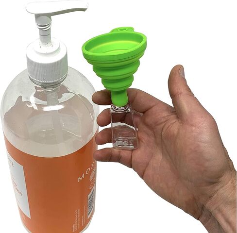 زجاجات حامل المطهر اليدوي بالحجم المناسب للسفر وسلسلة المفاتيح (سيليكون) أساسيات بحرية [30 مل] حاويات توزيع زجاجات فارغة قابلة لإعادة التعبئة in Kuwait