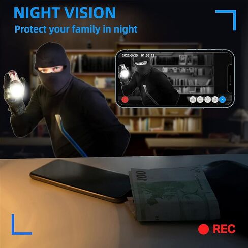 Smart Wireless Charger + Security Camera for iPhone & Samsung - WiFi, Motion Detection, Night Vision, Home Office Video Recording in Kuwait