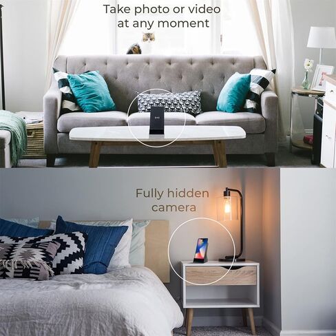 Smart Wireless Charger + Security Camera for iPhone & Samsung - WiFi, Motion Detection, Night Vision, Home Office Video Recording in Kuwait