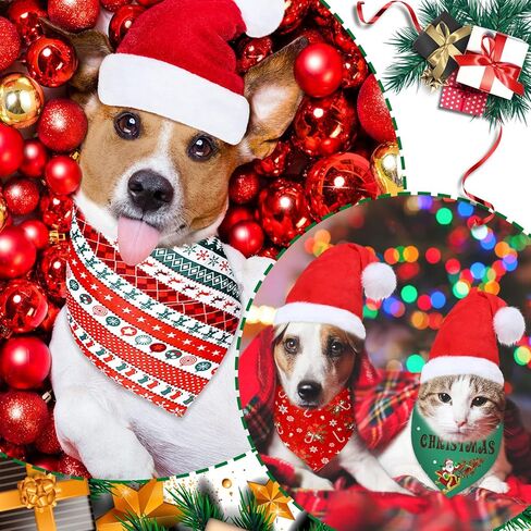 12 قطعة عيد الميلاد الكلب باندانا مثلث باندانا مثلث وشاح المرايل منديل مع أنماط عيد الميلاد لعيد الميلاد الحيوانات الأليفة زي اكسسوارات الديكور (سانتا، الحلوى، الأيائل) in Kuwait