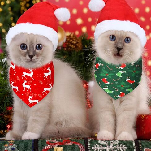 12 قطعة عيد الميلاد الكلب باندانا مثلث باندانا مثلث وشاح المرايل منديل مع أنماط عيد الميلاد لعيد الميلاد الحيوانات الأليفة زي اكسسوارات الديكور (سانتا، الحلوى، الأيائل) in Kuwait