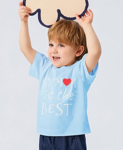 تي شيرت عيد الأم السعيد هدية الأم للأطفال الأولاد تي شيرت أفضل أم 2-7T in Kuwait