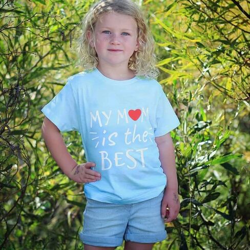تي شيرت عيد الأم السعيد هدية الأم للأطفال الأولاد تي شيرت أفضل أم 2-7T in Kuwait