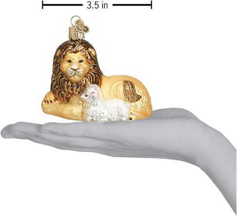 Old World Christmas Spiritual Gifts Glass Blown Ornaments for Christmas Tree Lion Lamb in Saudi Arabia