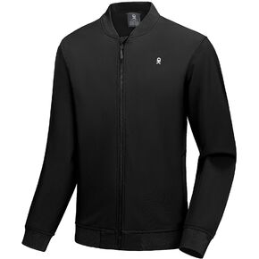Little Donkey Andy Men’s Lightweight Fleece Softshell Jacket Casual Bomber Jacket Waterproof Running Windbreaker Hiking Coat