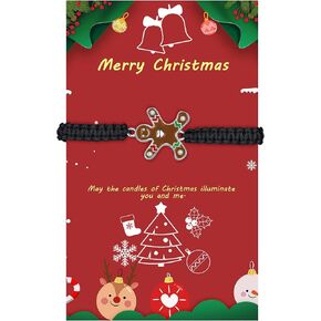 هدايا سوار عيد الميلاد من جيندير للفتيات المراهقات، مجوهرات مضفرة مصنوعة يدويًا لرجل خبز الزنجبيل in Kuwait