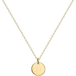 Valloey Rover Initial Necklaces for Women 14K Gold Plated Dainty Letter Necklce Round Coin Disc Pendant Double Side Engraved A-Z Necklace Personalized Jewelry Gift for Girls in Kuwait
