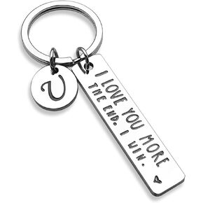 OUMILAN I Love You More The End I Win Keychain with 26 Letters for Boyfriend Girlfriend Couple Bithday Valentines Day Gifts in Kuwait