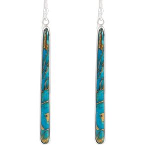 Turquoise Earrings 925 Sterling Silver & Genuine Turquoise (Choose Color)
