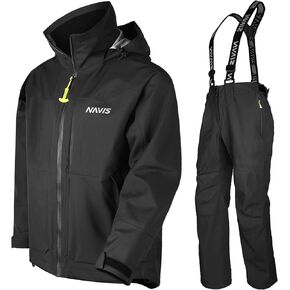 NAVIS MARINE Pro Bass Fishing Wading Gear: Waterproof Jacket & Bib Pants Combo | Breathable, Durable All-Weather