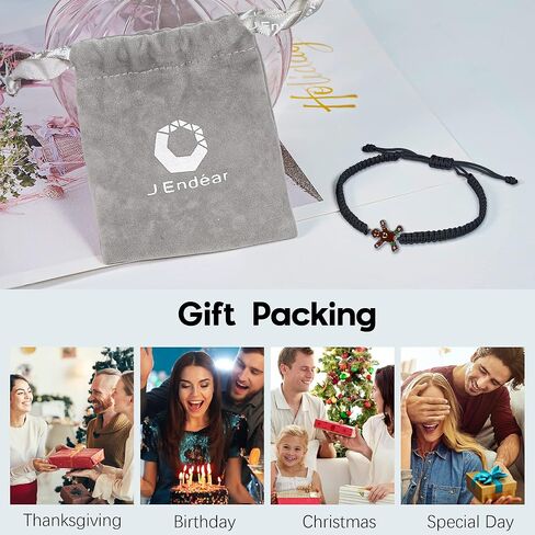 هدايا سوار عيد الميلاد من جيندير للفتيات المراهقات، مجوهرات مضفرة مصنوعة يدويًا لرجل خبز الزنجبيل in Kuwait