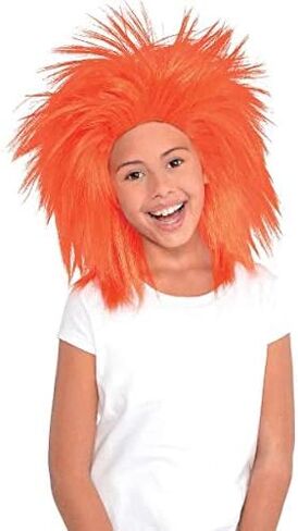 زي شعر مستعار أحمر مجنون - مقاس واحد (عبوة من قطعة واحدة) - إكسسوار زي صناعي نابض بالحياة مثالي للحفلات والمناسبات الممتعة in Kuwait