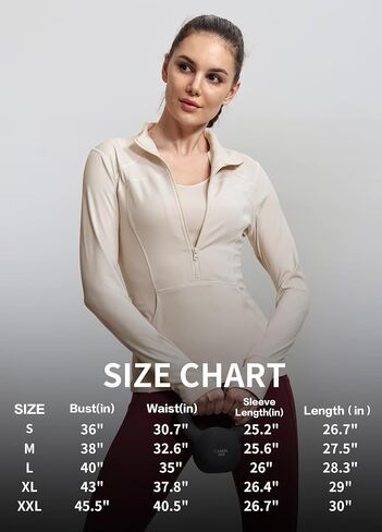 Hiverlay Deep Half Zip Pullover Track Jacket for Women Long Sleeve Athletic Define with Thumbholes Lightweight Running in Kuwait