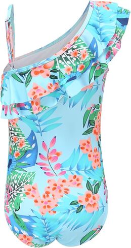 Moon Tree Girls One Piece Swimsuits Hawaiian Ruffle Swimwear Beach Bathing Suit 2-14 Years in Kuwait